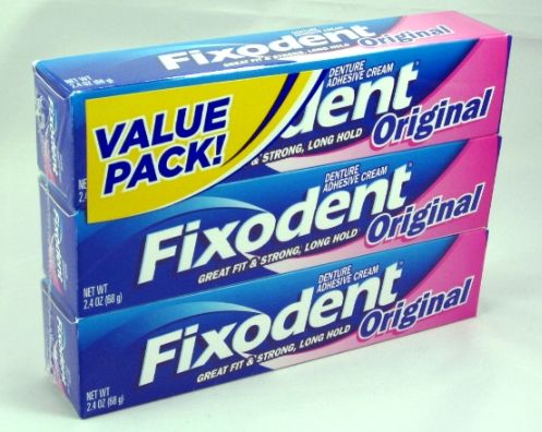 A pack of Fixodent